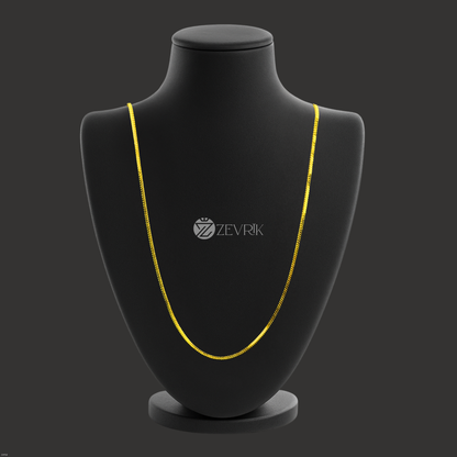 Unisex Classic Gold Plated Box Chain for Men & Women (30 Inch) - Zevrik