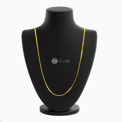 Unisex Classic Gold Plated Box Chain for Men & Women (30 Inch) - Zevrik