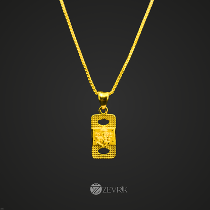 Unisex Gold Plated Dotted Ganesh Ji Pendant Chain for Men & Women (24 Inch) - Zevrik