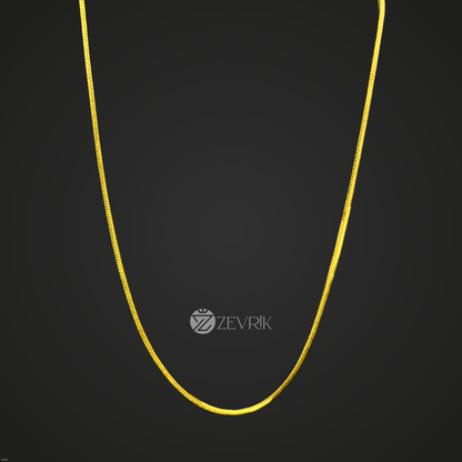 Unisex Sleek Gold Plated Rope Chain for Men & Women (24 Inch) - Zevrik