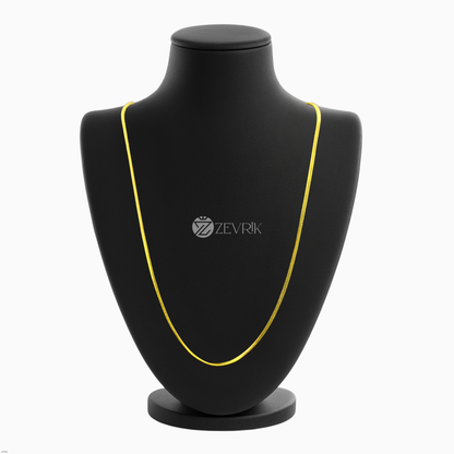 Unisex Slim Gold Plated Snake Chain for Men & Women (24 Inch) - Zevrik