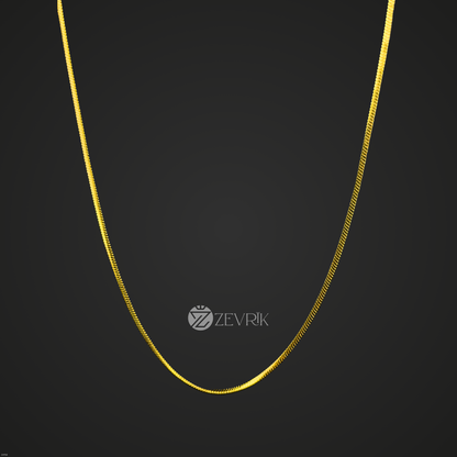 Unisex Slim Gold Plated Snake Chain for Men & Women (24 Inch) - Zevrik