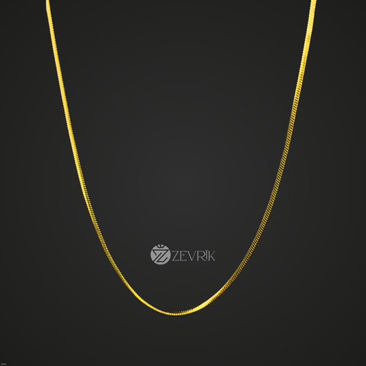 Unisex Slim Gold Plated Snake Chain for Men & Women (24 Inch) - Zevrik